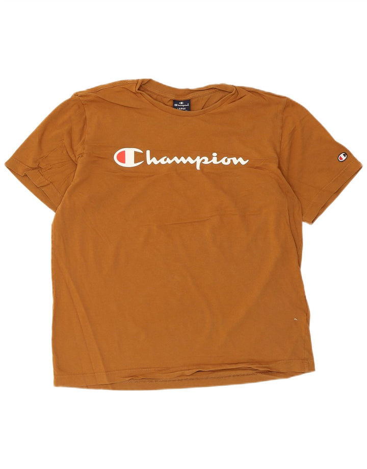 Champion Herren-T-Shirt mit Grafik, groß, braune Baumwolle