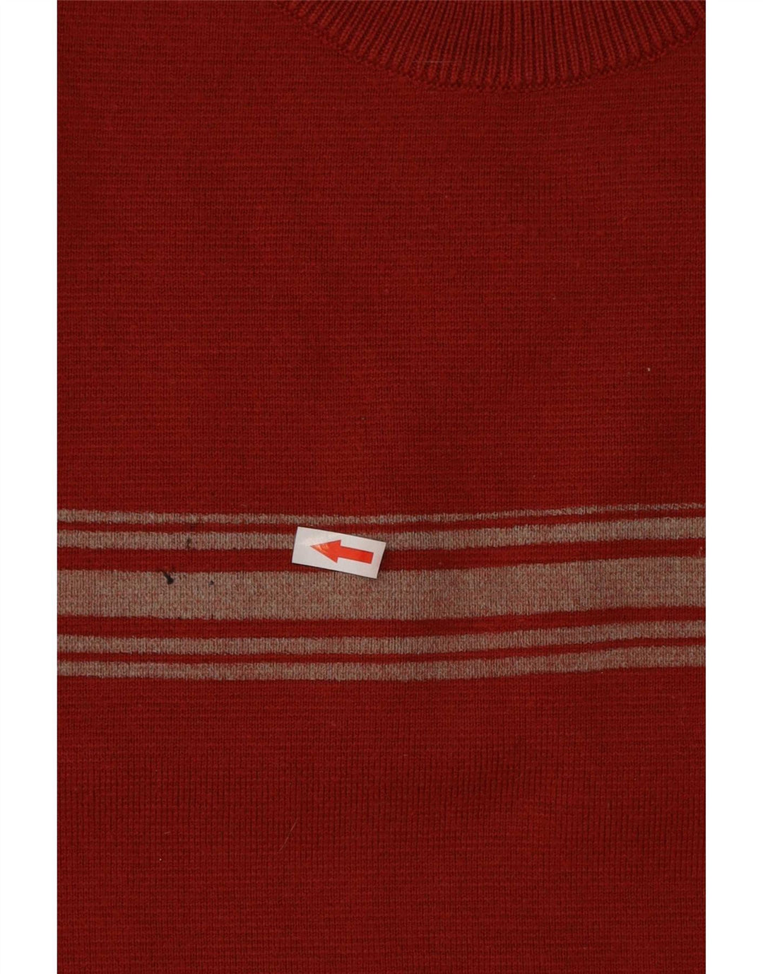 Fila Herren-Pullover mit Rundhalsausschnitt, XL, rote Wolle im Farbblockdesign