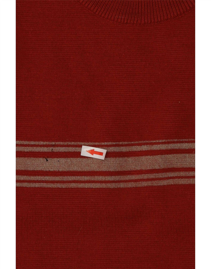 Fila Herren-Pullover mit Rundhalsausschnitt, XL, rote Wolle im Farbblockdesign