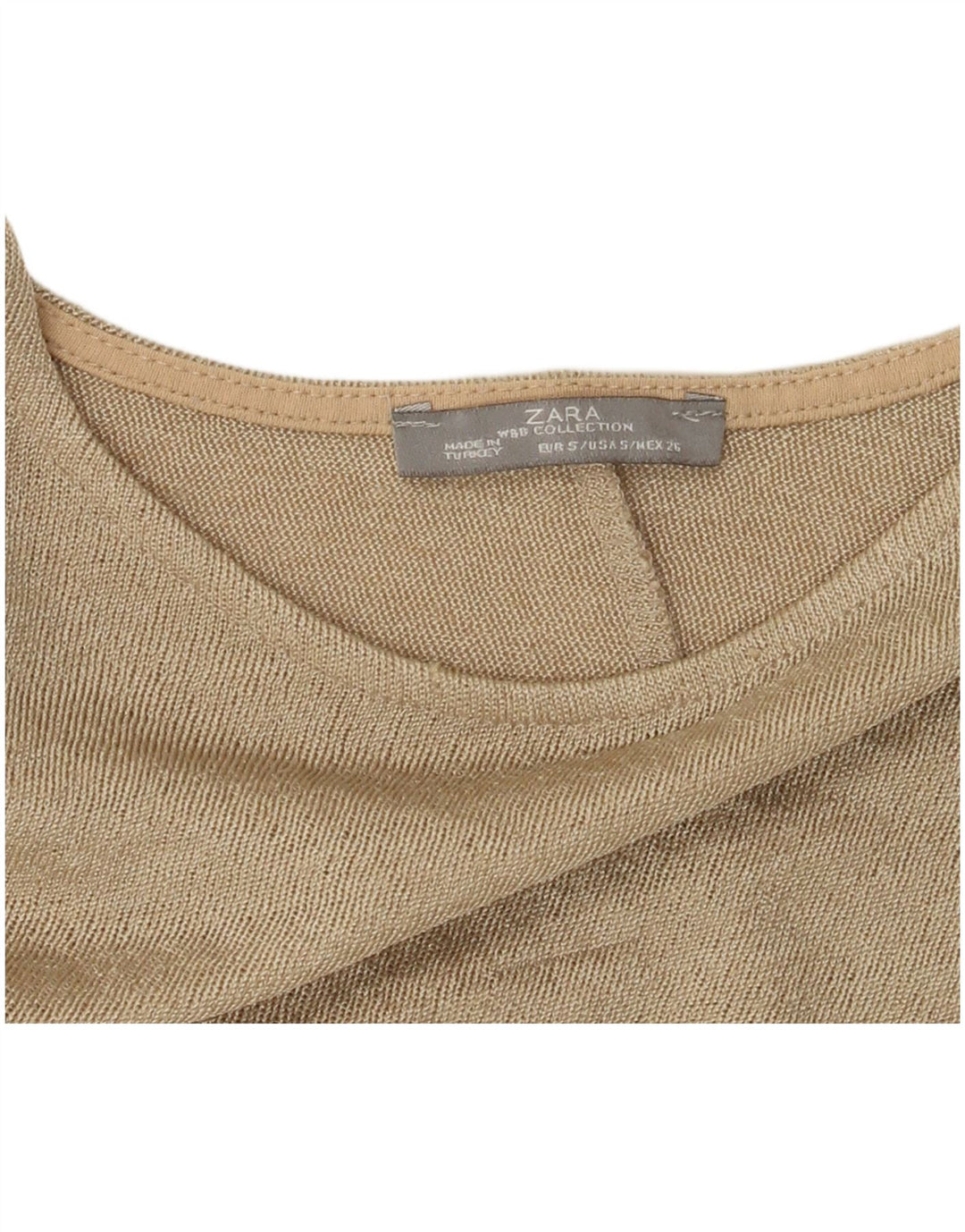 Zara Damen-Oversize-Oberteil mit 3/4-Ärmeln, Größe S, Beige, Farbblock
