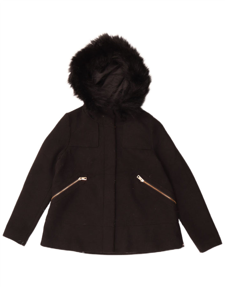 Zara Damen-Bomberjacke mit Kapuze, UK 10, Größe S, Schwarz, Polyester