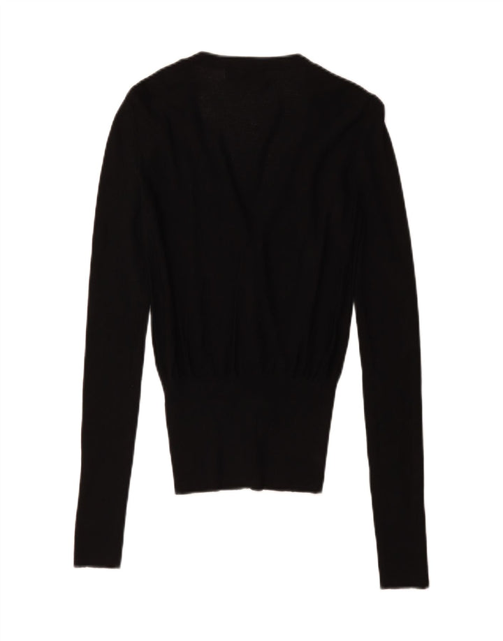 Zara Damen-Cardigan-Pullover UK 12 Mittelschwarze Viskose