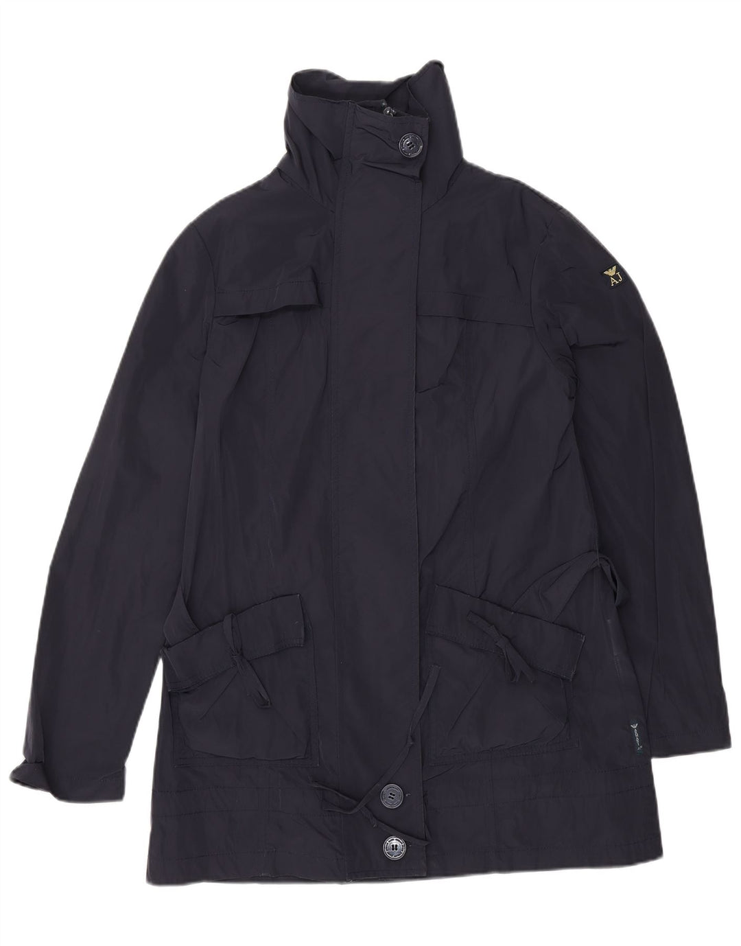 ARMANI JEANS Damen Trenchcoat US 6 Medium Marineblau Polyester