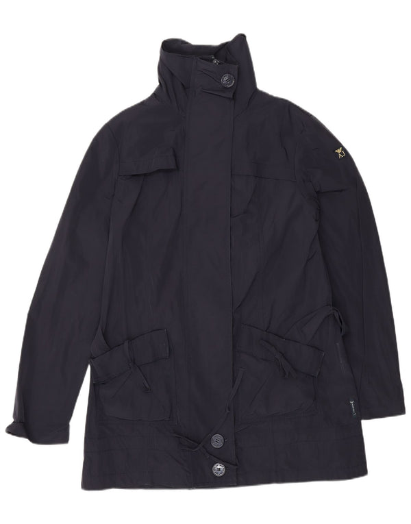 ARMANI JEANS Damen Trenchcoat US 6 Medium Marineblau Polyester
