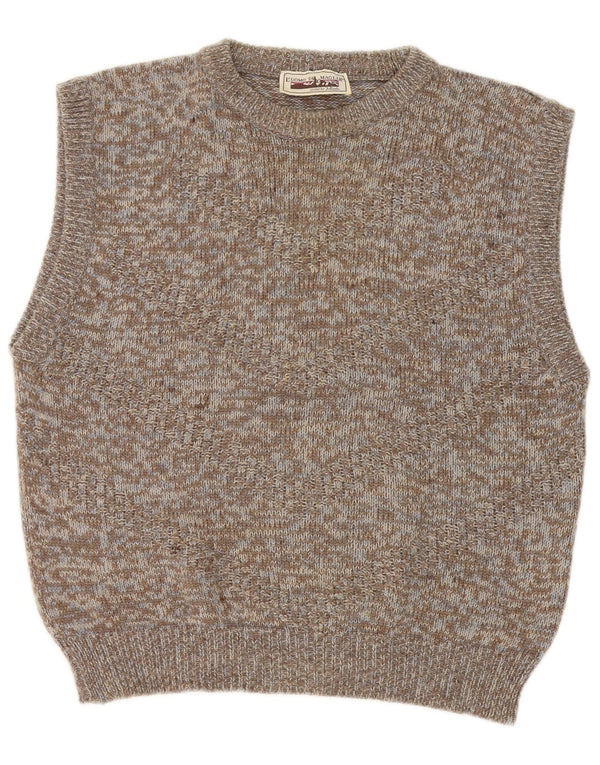 Vintage Herren Weste Tank Top XS Grau meliert Wolle
