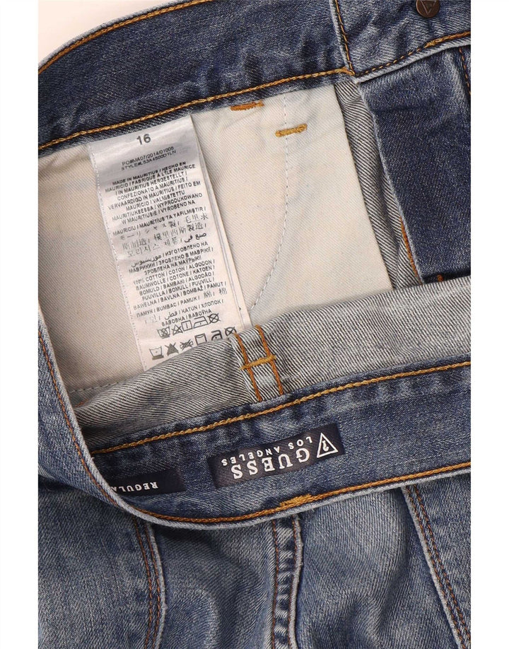 Guess Distressed-Jeans für Jungen, normale Passform, gerade Passform, 15–16 Jahre, W32, L33, Blau