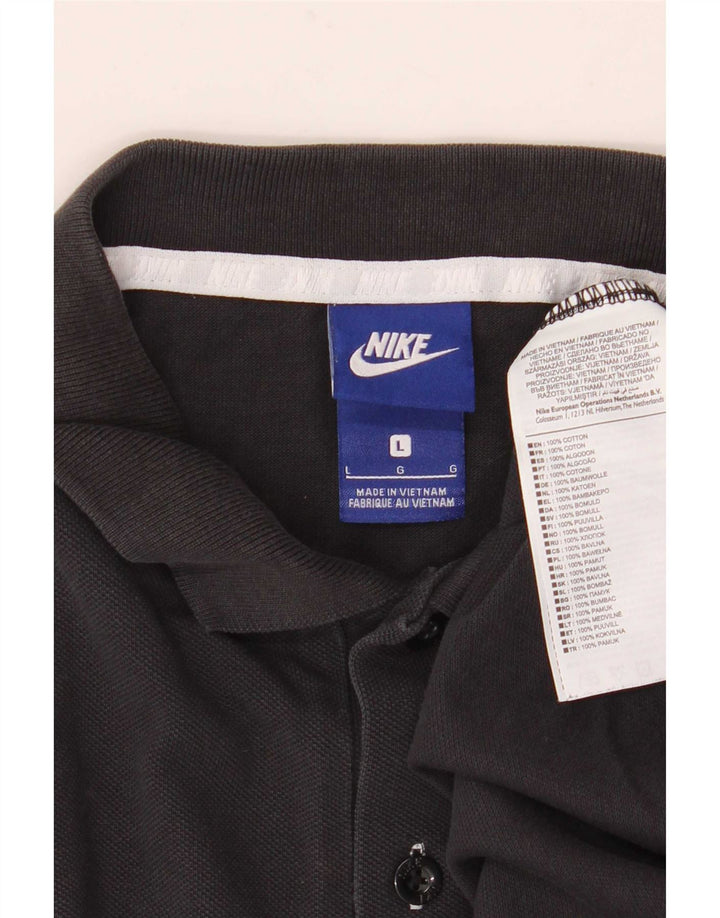 Nike Herren-Poloshirt, groß, aus schwarzer Baumwolle