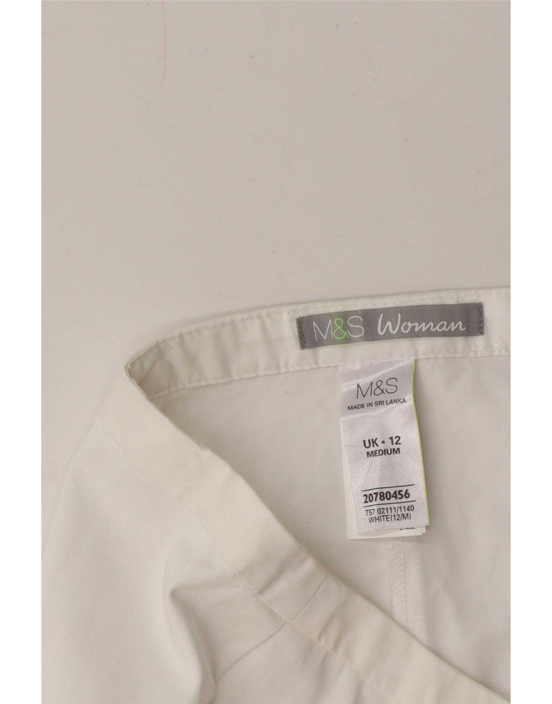 Marks & Spencer Damen Caprihose UK 12 Medium W30 L21 Weiße Baumwolle