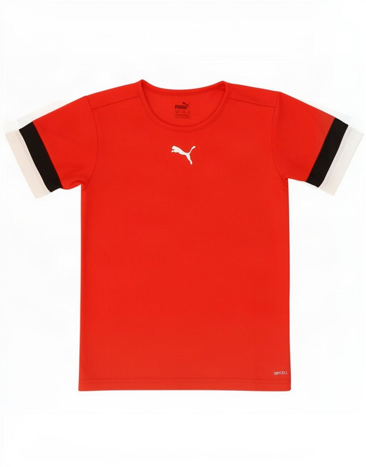 Puma T-Shirt für Jungen, 11–12 Jahre, rotes Farbblock-Polyester