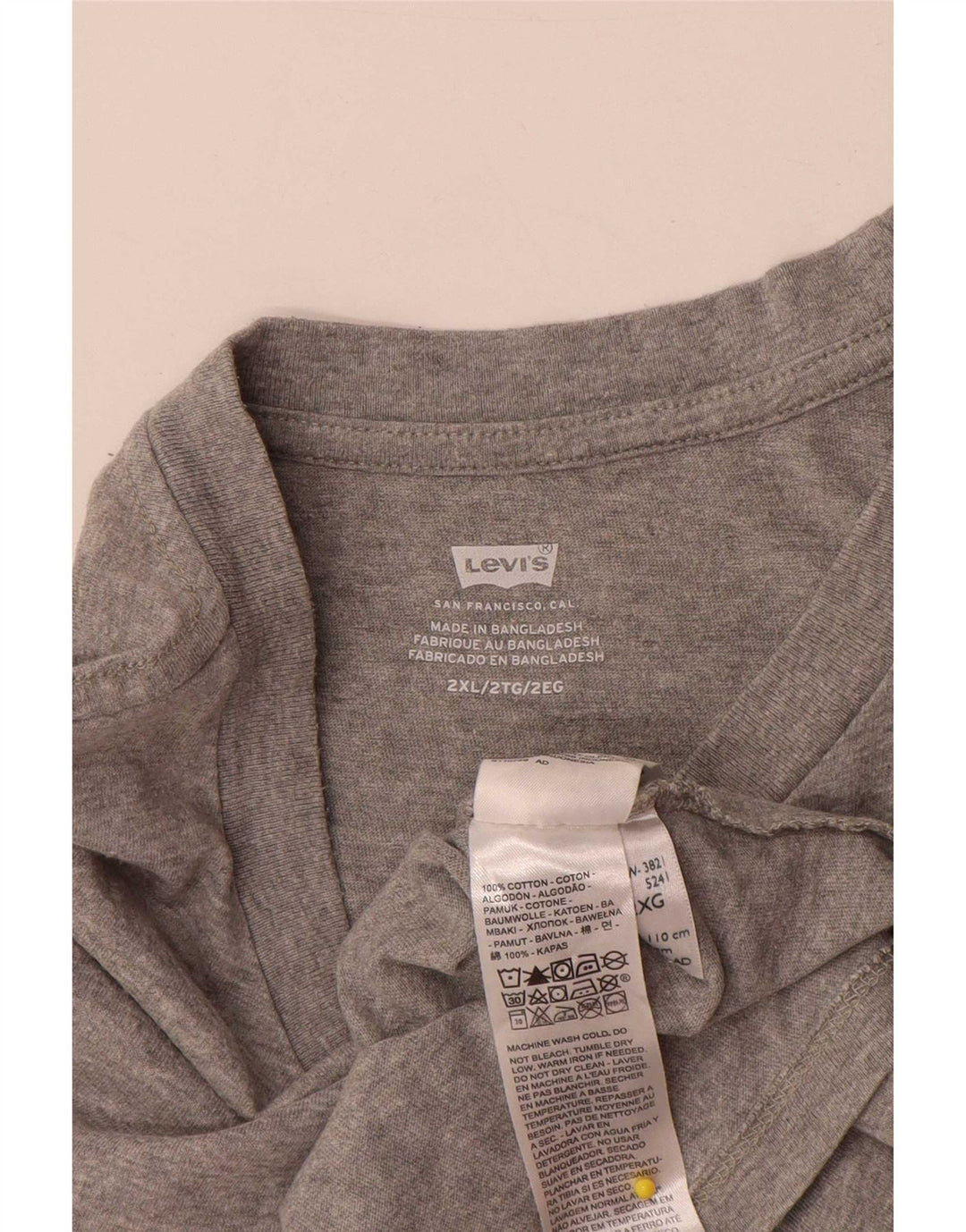 Levi's Herren-T-Shirt mit Grafik, 2XL, grau meliert, Baumwolle