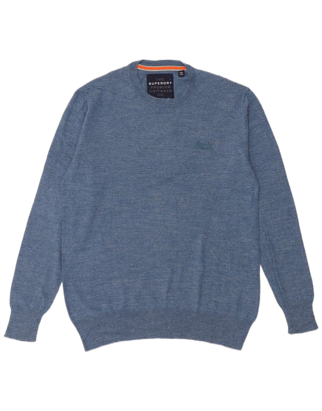 Superdry Herren-Pullover mit Rundhalsausschnitt, 2XL, blaue Baumwolle
