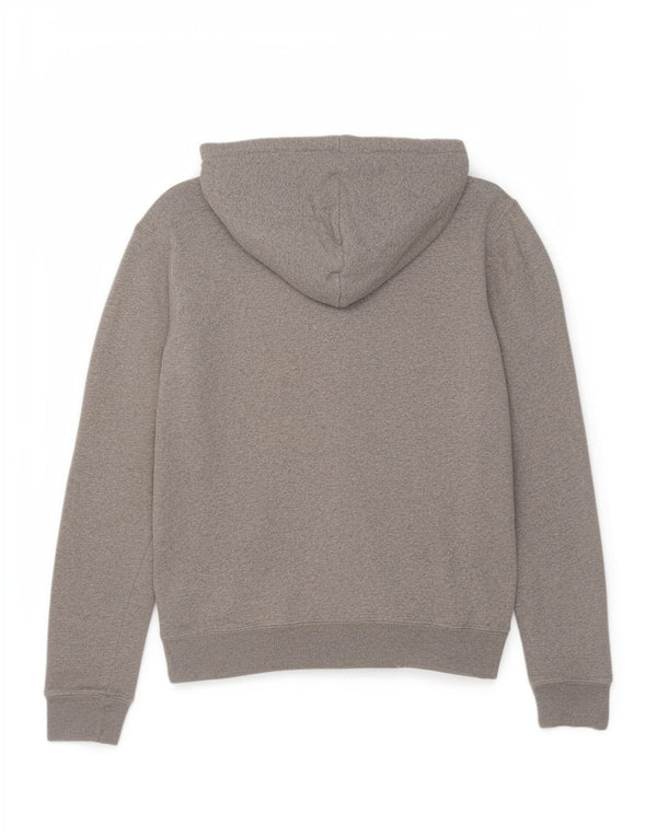 Jack Wills Damen-Pullover mit grafischem Kapuzenpullover, Gr. 10, Größe S, grau gefleckte Baumwolle