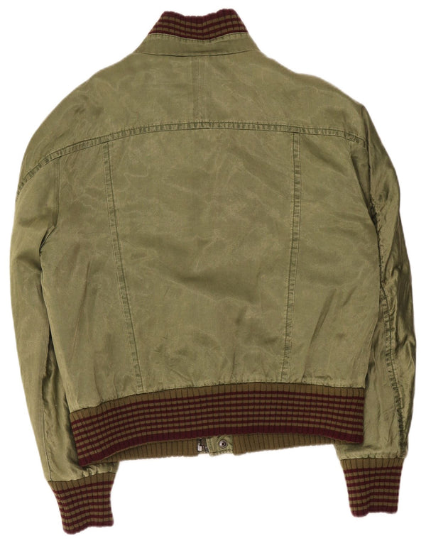 Iceberg Herren-Bomberjacke mit Grafik, UK 42, XL, grüne Baumwolle