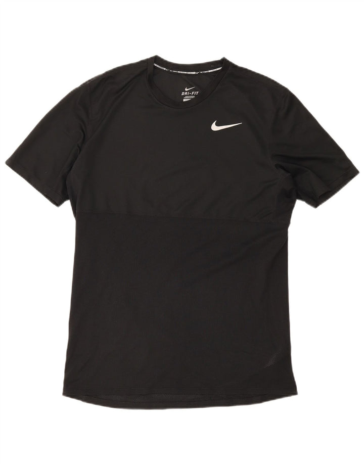 Nike Herren Dri Fit T-Shirt Top Medium Schwarz Polyester Sport