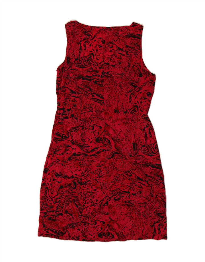 DKNY Womens Abstract Pattern Sleeveless Sheath Dress UK 12 Medium Red Vintage Dkny and Second-Hand Dkny from Messina Hembry 