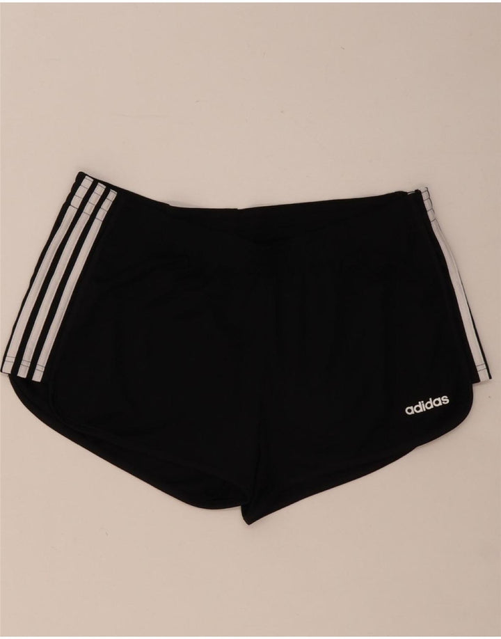 ADIDAS Damen Sportshorts UK 16/18 Large Schwarz Polyester