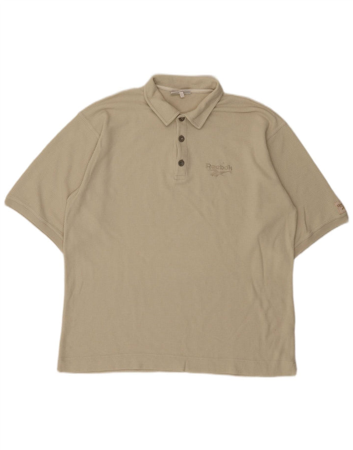 Reebok Herren Poloshirt Große Beige Baumwolle