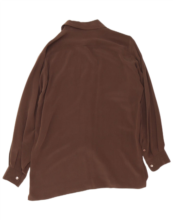 Max Mara Womens Weekend Shirt UK 16 große braune Seide