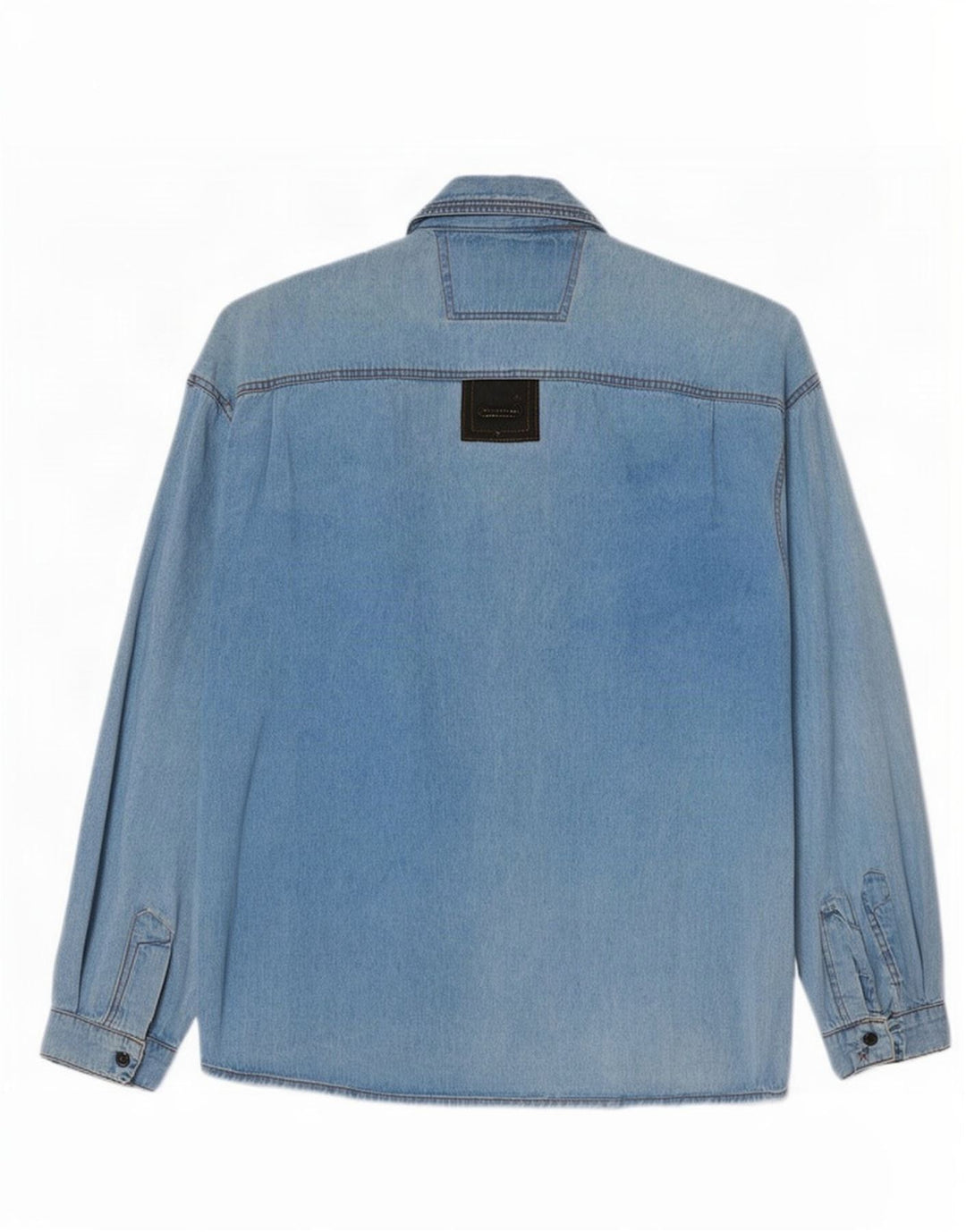 Vintage Herren-Jeanshemd, groß, blau, Farbblock