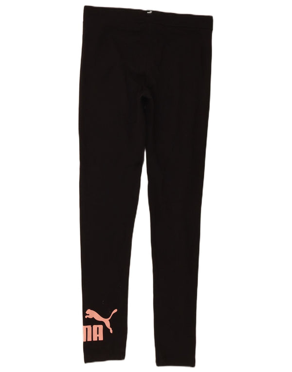 Puma Mädchen-Grafik-Leggings, 15–16 Jahre, schwarze Baumwolle