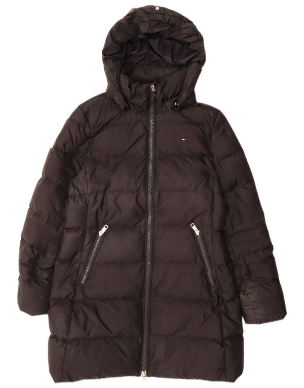 Tommy Hilfiger Wattierter Damenmantel mit Kapuze, UK 18, XL, Schwarz, Polyester