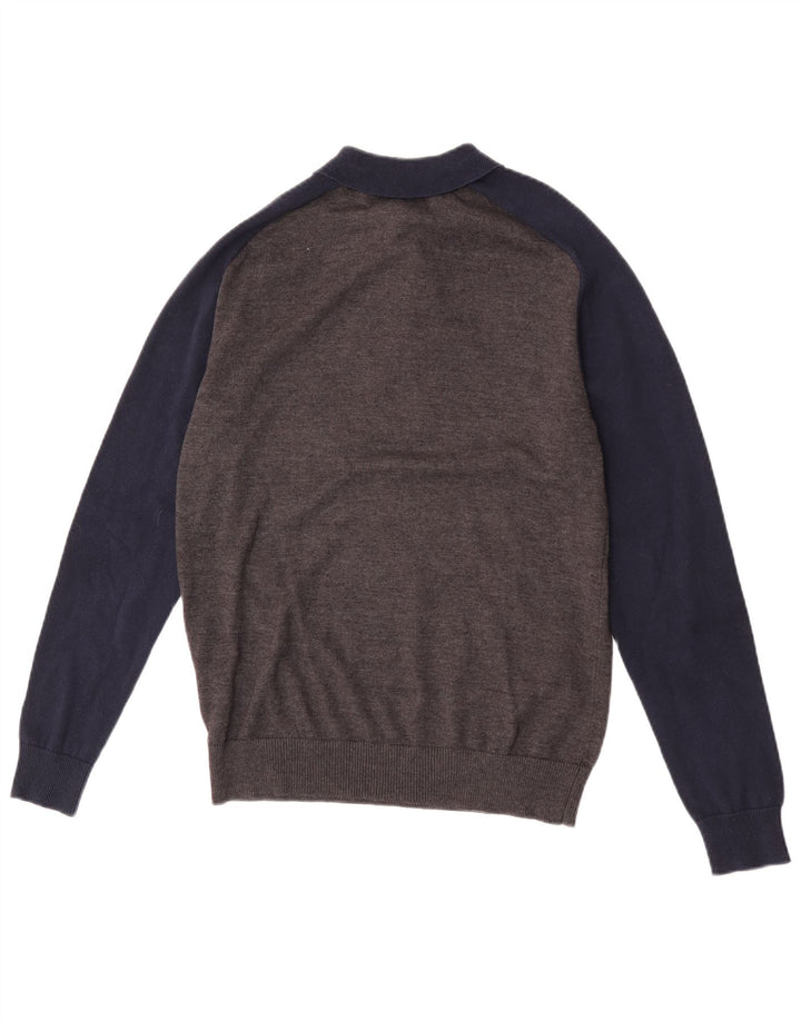 French Connection Herren-Pullover mit Rollkragen, Mittelgrau, Farbblock