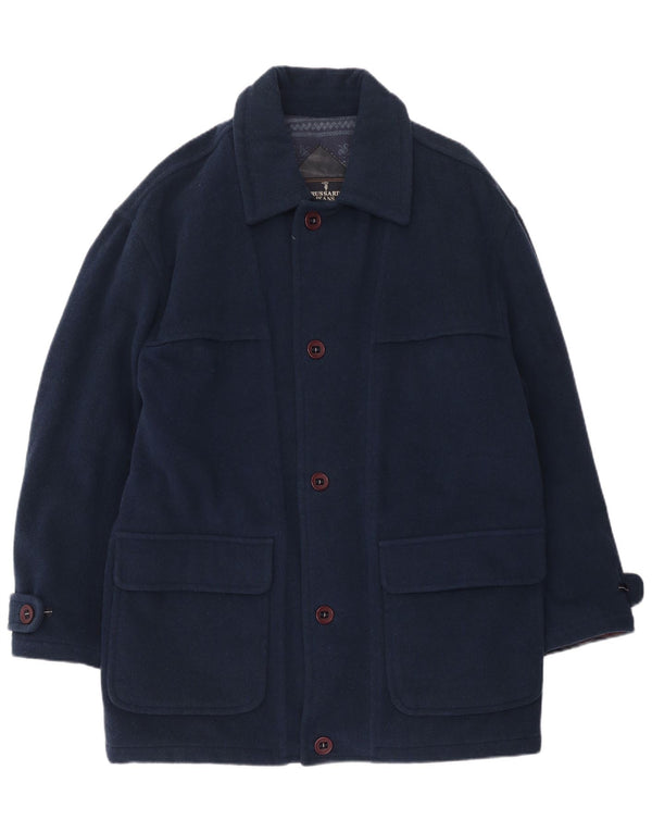 Trussardi Jeans Herrenmantel UK 40 Große marineblaue Wolle