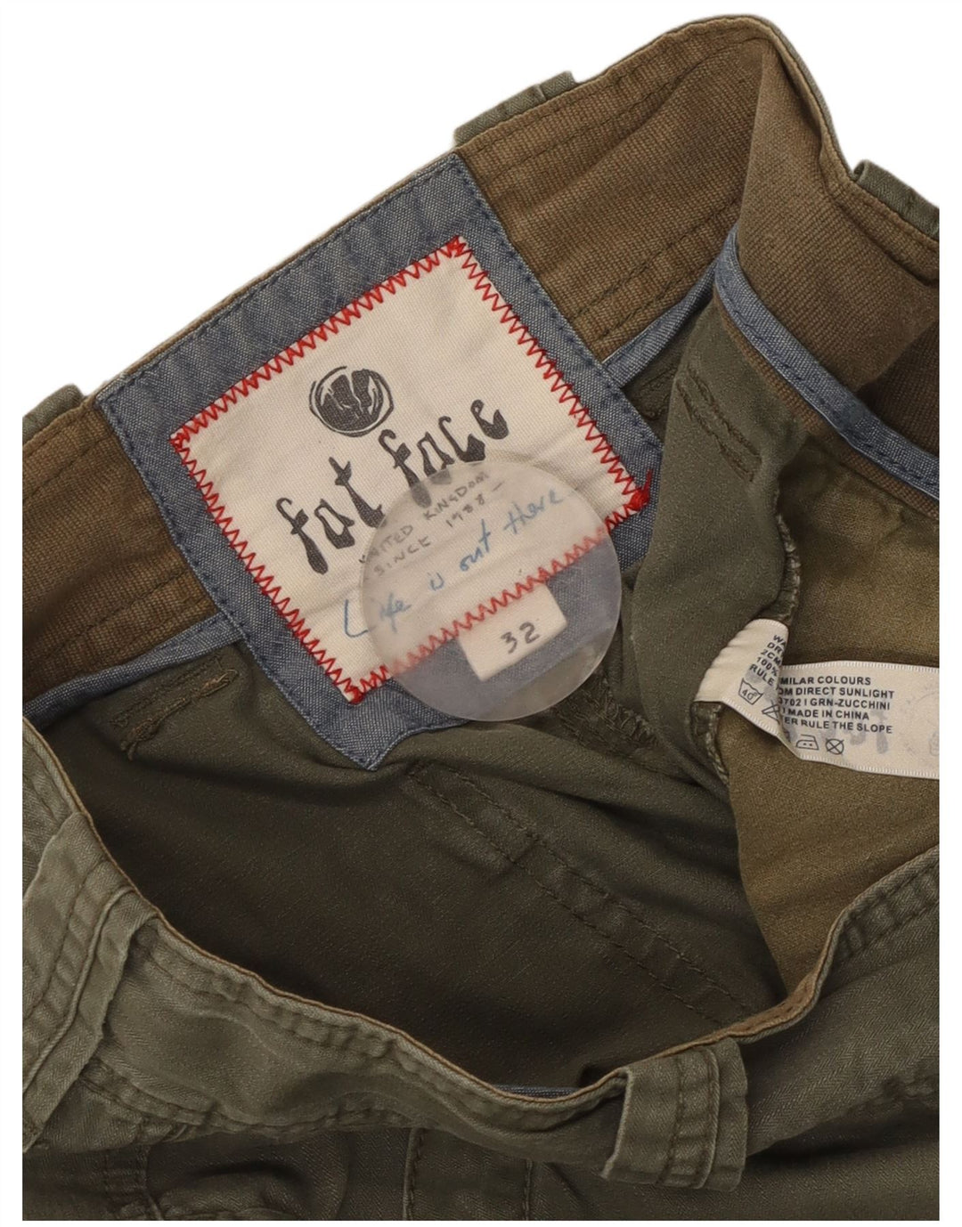 Fat Face Herren Cargo-Bermudashorts W32 Medium Khaki Baumwolle