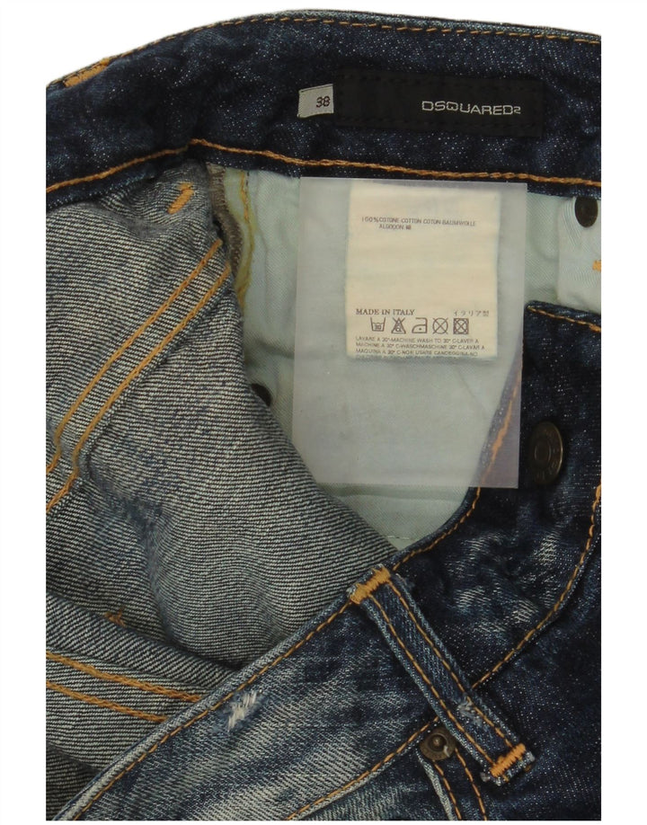 Dsquared2 Damen Distressed Slim Jeans IT 38 XS W28 L29 Blaue Baumwolle