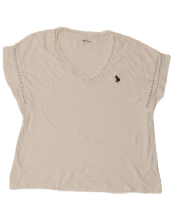 U.S. Polo Assn. Damen T-Shirt Top UK 14 Medium Weiß