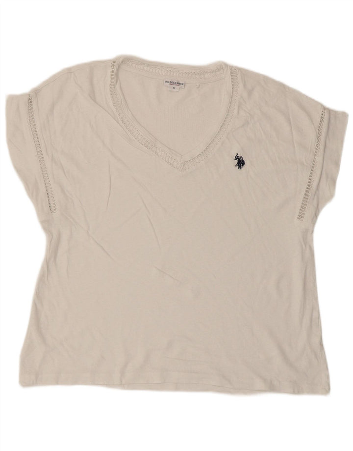 U.S. Polo Assn. Damen T-Shirt Top UK 14 Medium Weiß