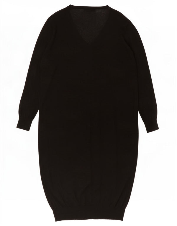Zara Damen Übergroßes Pulloverkleid UK 10 Small Schwarz