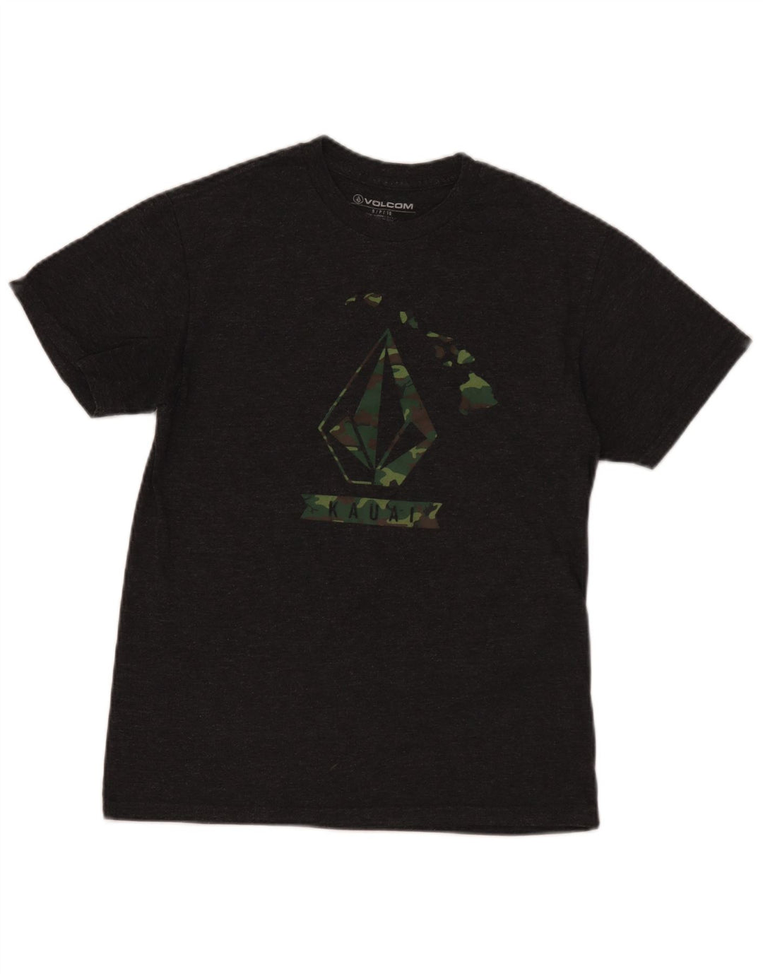 Volcom Herren-T-Shirt mit Grafik, Größe S, grau meliert, Baumwolle