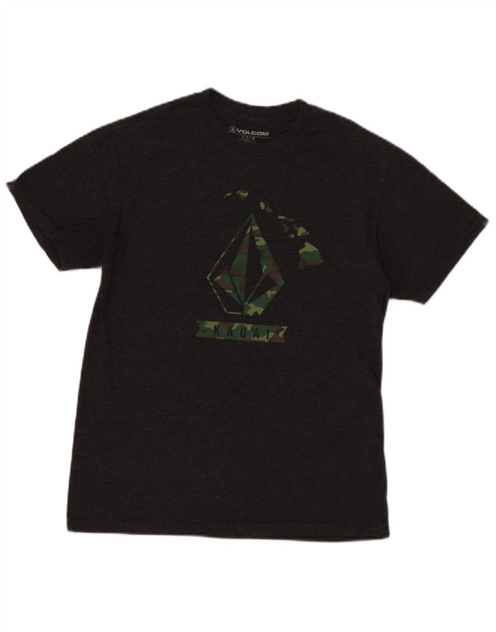 Volcom Herren-T-Shirt mit Grafik, Größe S, grau meliert, Baumwolle