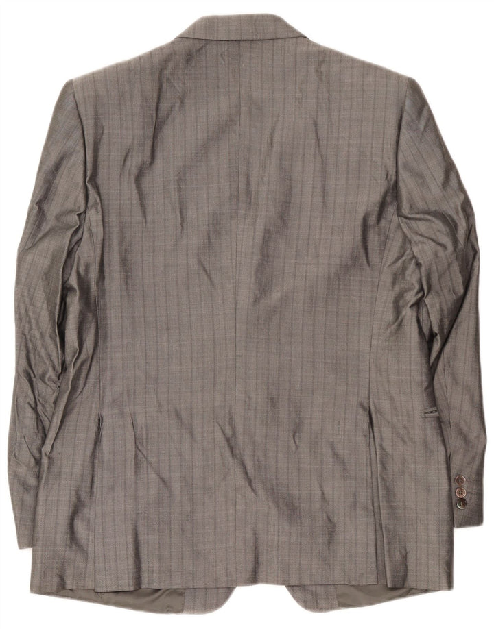 Pierre Cardin Herren-Blazer mit 2 Knöpfen, UK 38, mittelgrau, gestreift, Seide