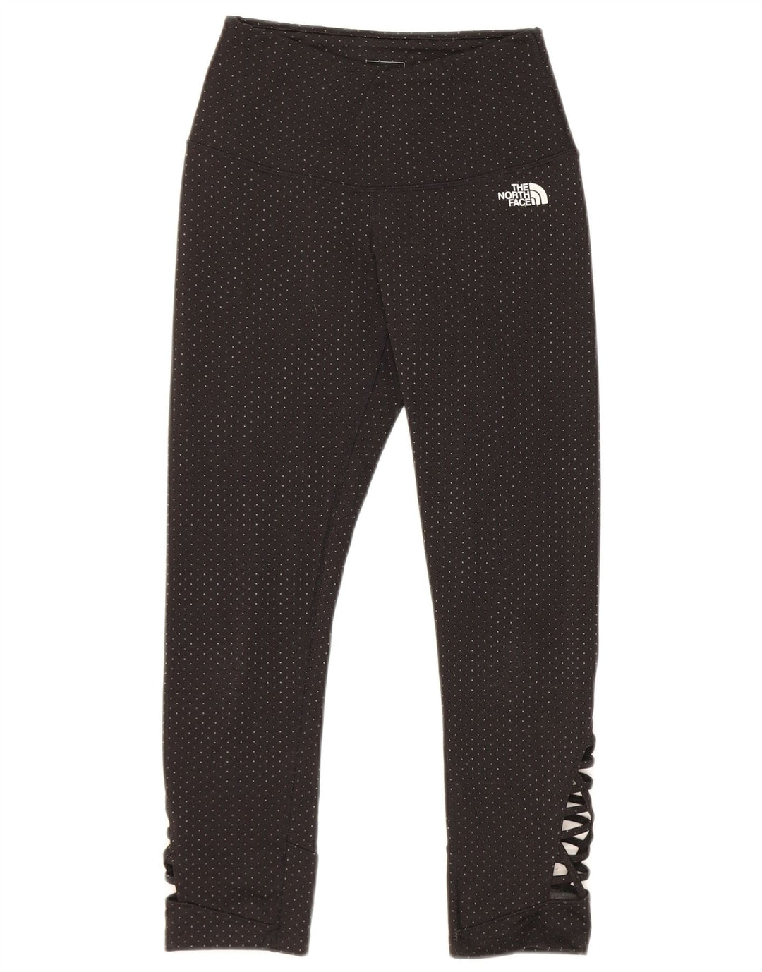 The North Face Womens Crop Leggings UK 8 Small Schwarz gepunktetes Polyester