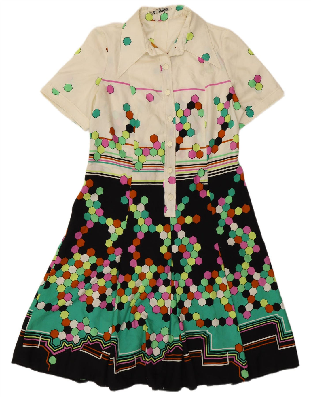 Roslein Damen A-Linien-Kleid UK 12 Medium Mehrfarbig Geometrisch
