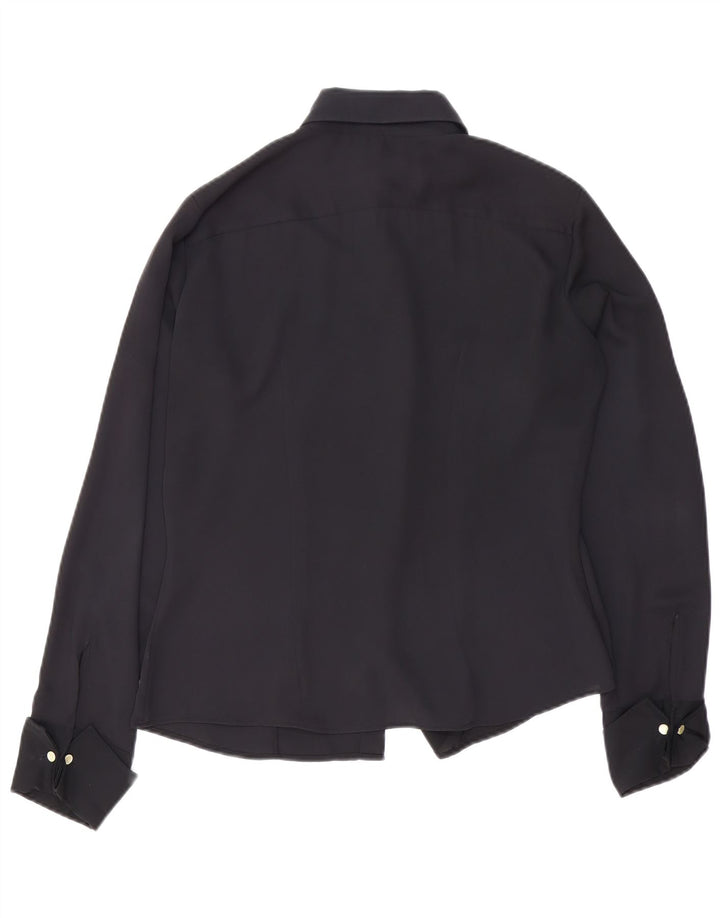 Sisley Damen Hemdbluse UK 14 Large Schwarz
