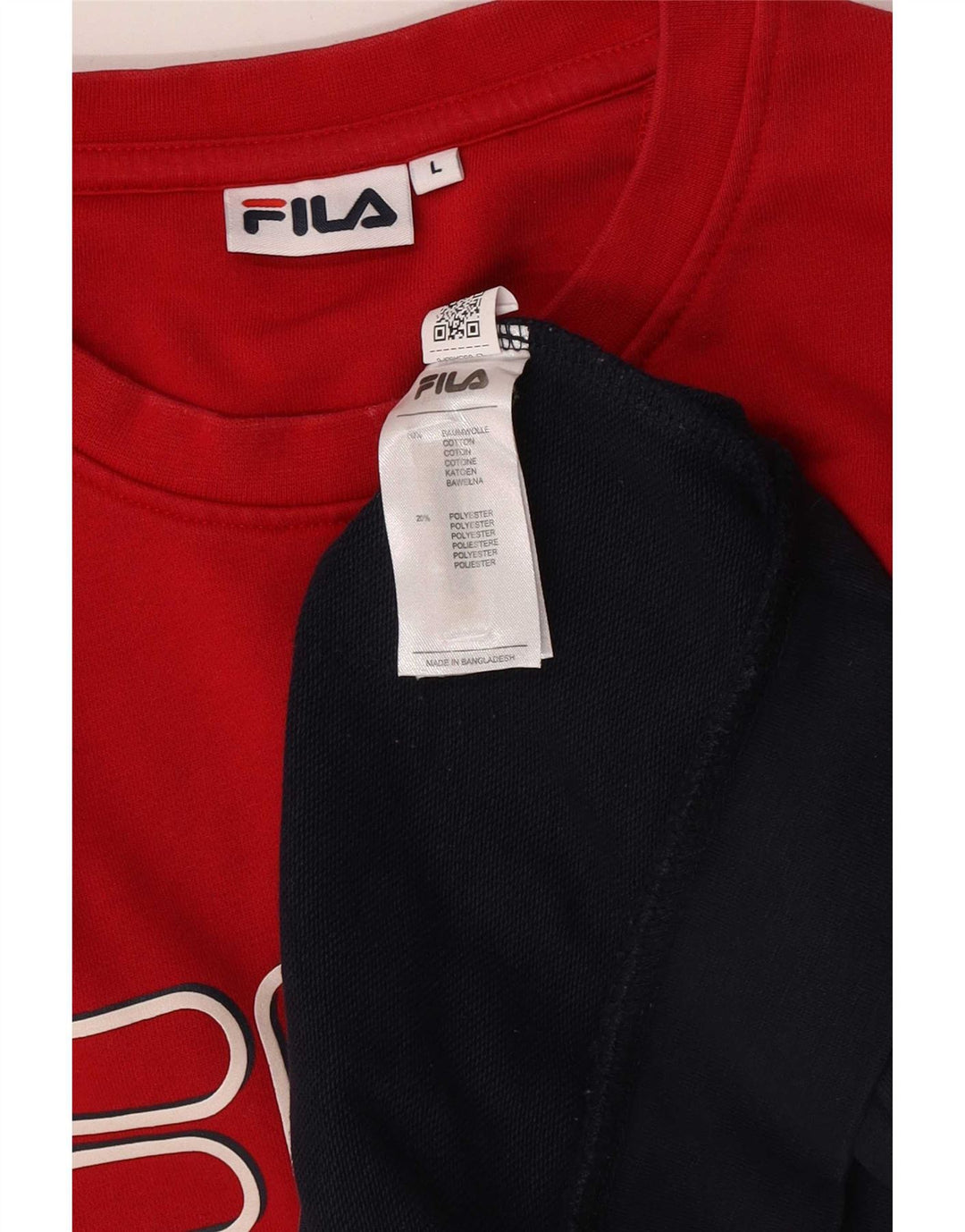 Fila Herren-Sweatshirt mit Grafik, groß, marineblau, Colourblock-Baumwolle