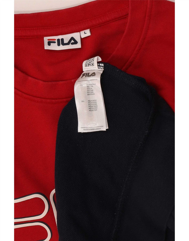 Fila Herren-Sweatshirt mit Grafik, groß, marineblau, Colourblock-Baumwolle