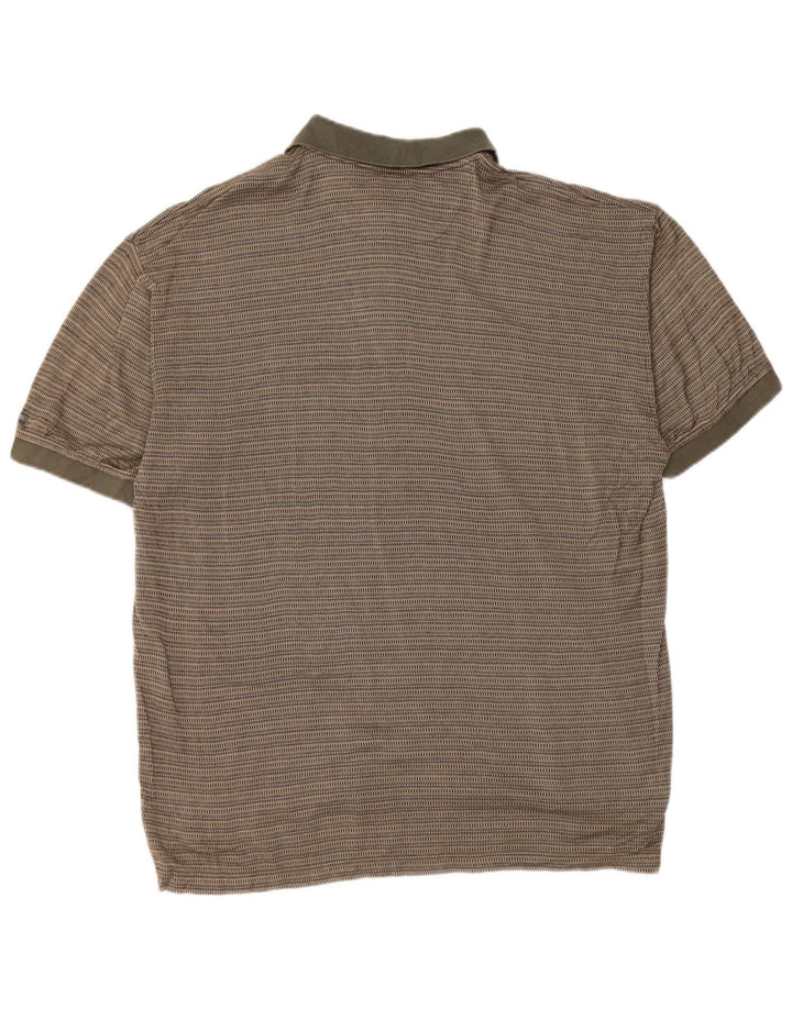 IZOD Herren-Poloshirt, mittelgroße Khaki-gestreifte Baumwolle