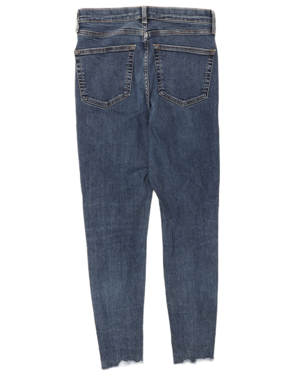 Topshop Damen Crop Skinny Jeans W28 L25 Blaue Baumwolle