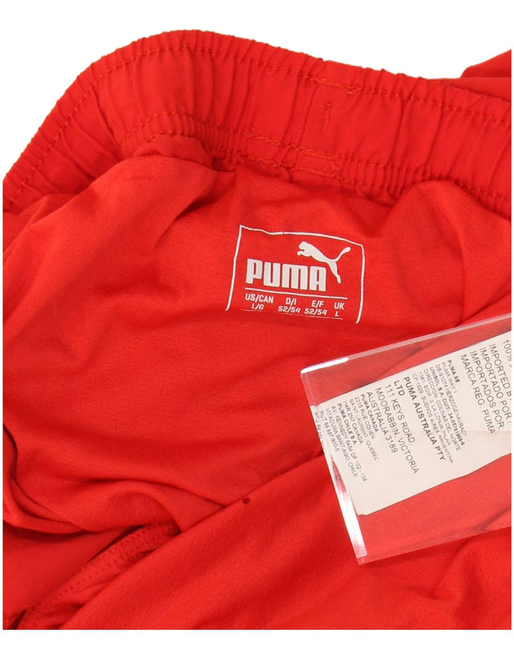 PUMA Herren-Sportshorts, groß, rotes Farbblock-Polyester
