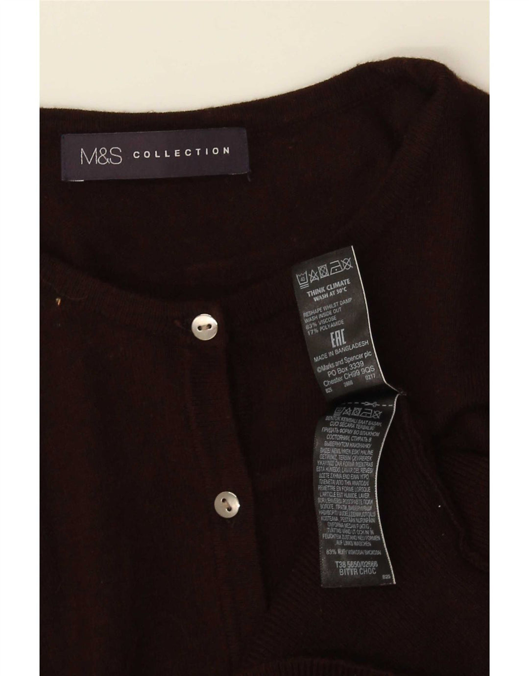 Marks & Spencer Damen-Cardigan-Pullover UK 10 Small Braune Viskose