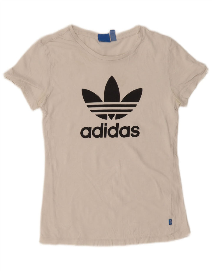 ADIDAS Womens Graphic T-Shirt Top UK 10 Small White