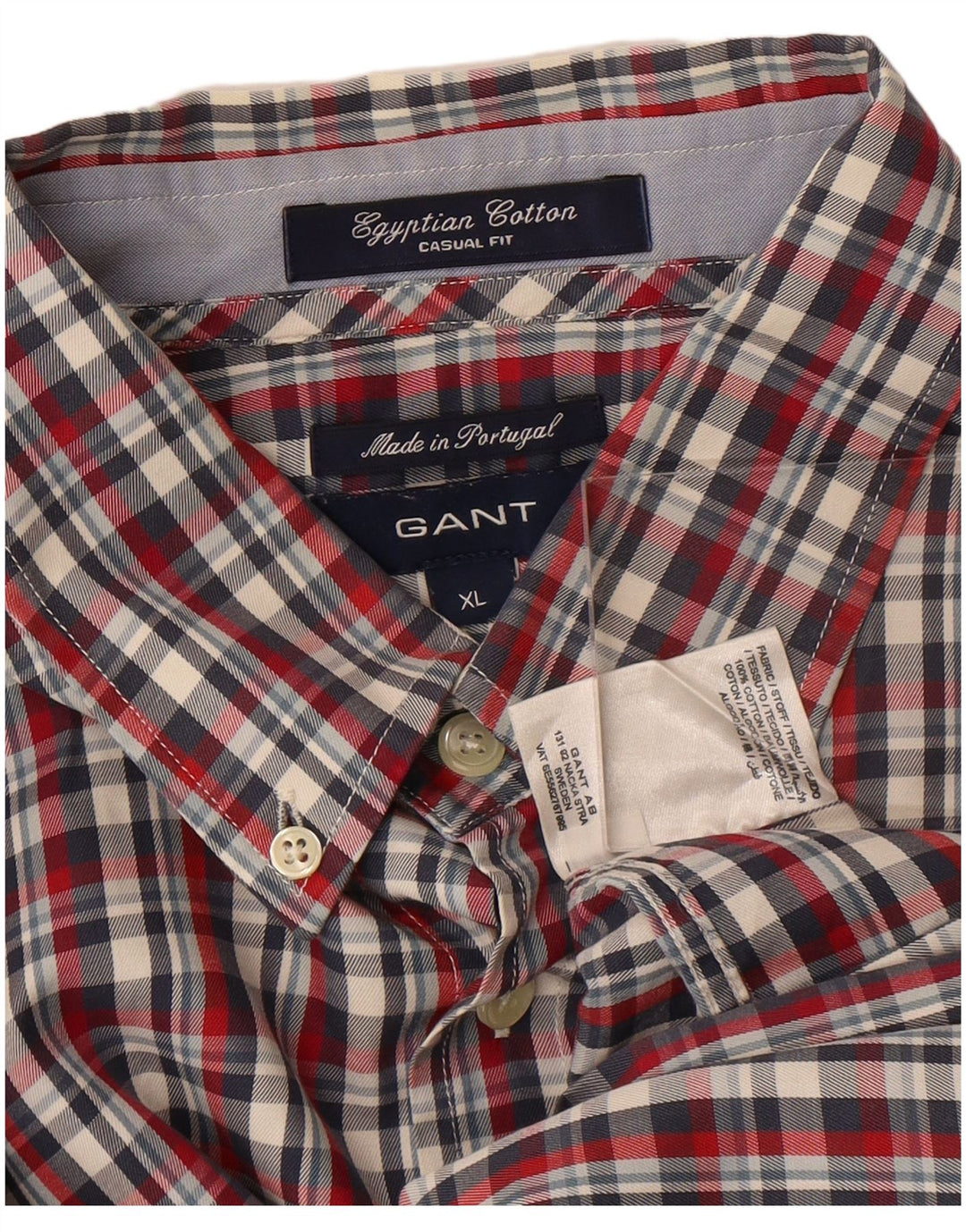 GANT Herren-Hemd mit lässiger Passform, XL, rot kariert, Baumwolle