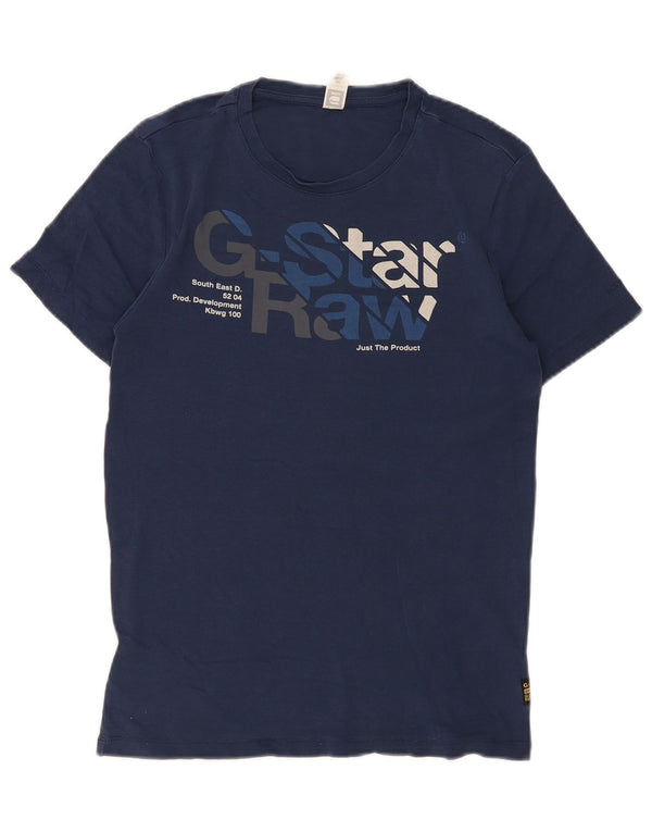 G-Star Herren Grafik T-Shirt Top XS Marineblau Baumwolle