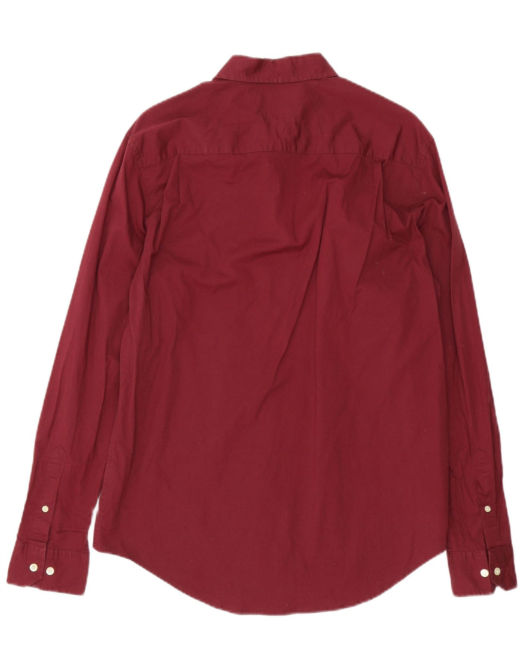 Tommy Hilfiger Herren-Hemd mit individueller Passform, mittlere Burgunder-Baumwolle