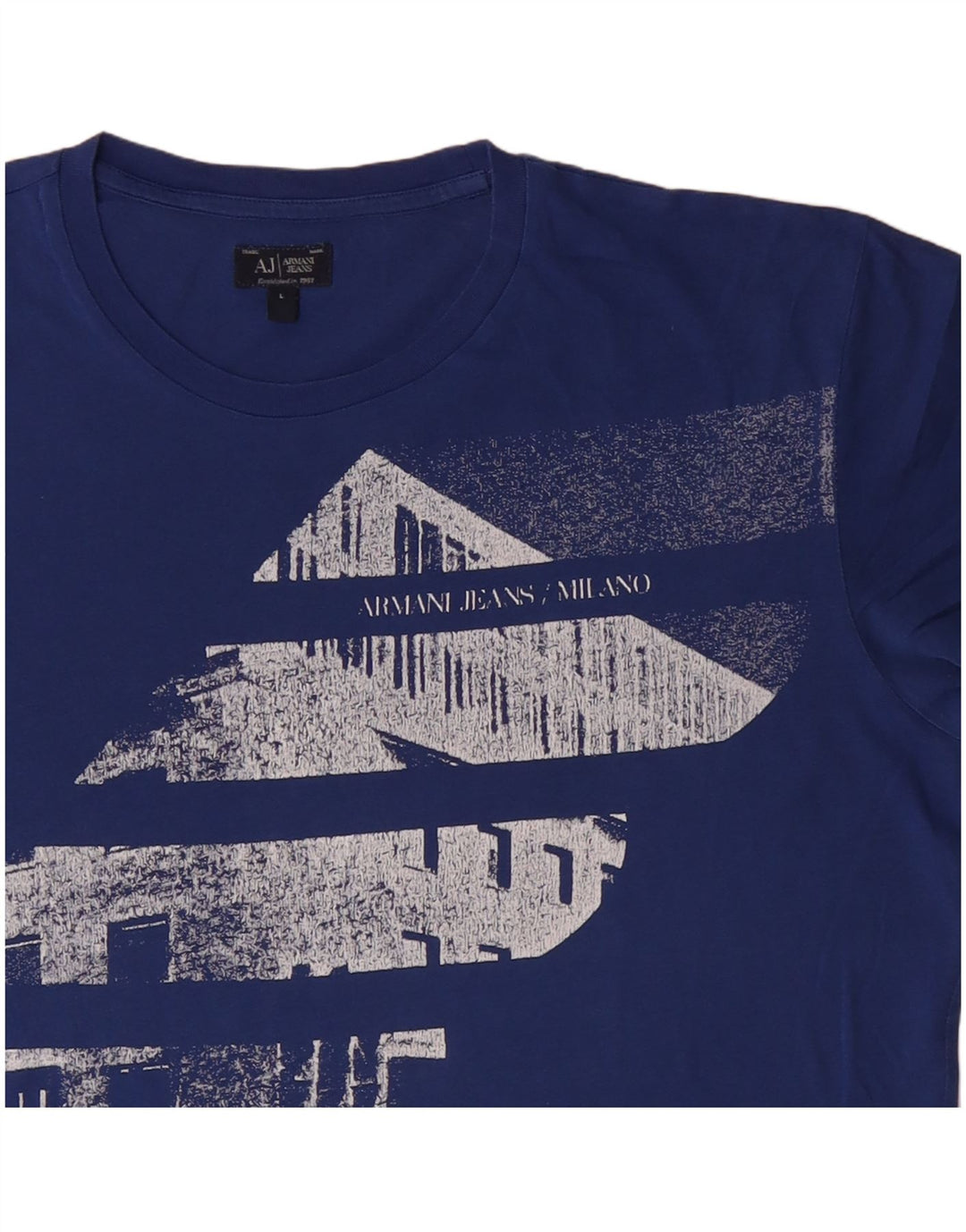 ARMANI JEANS Herren-T-Shirt mit Grafik, groß, aus blauer Baumwolle