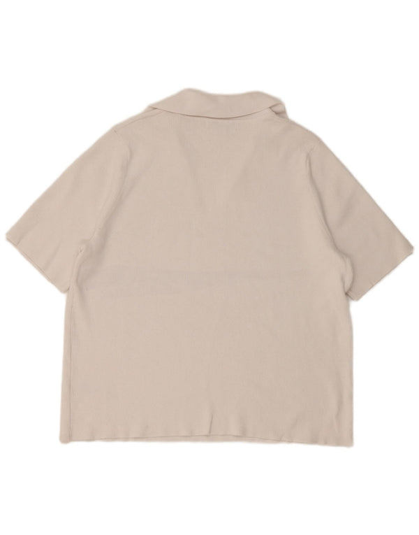 Marks & Spencer Damen Poloshirt UK 18 XL Weiße Baumwolle